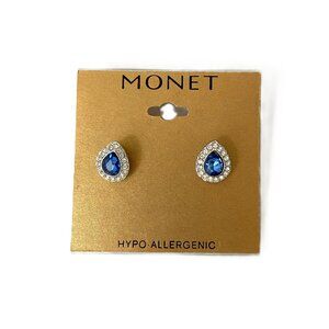 Monet Sapphire Blue Stud Earrings
